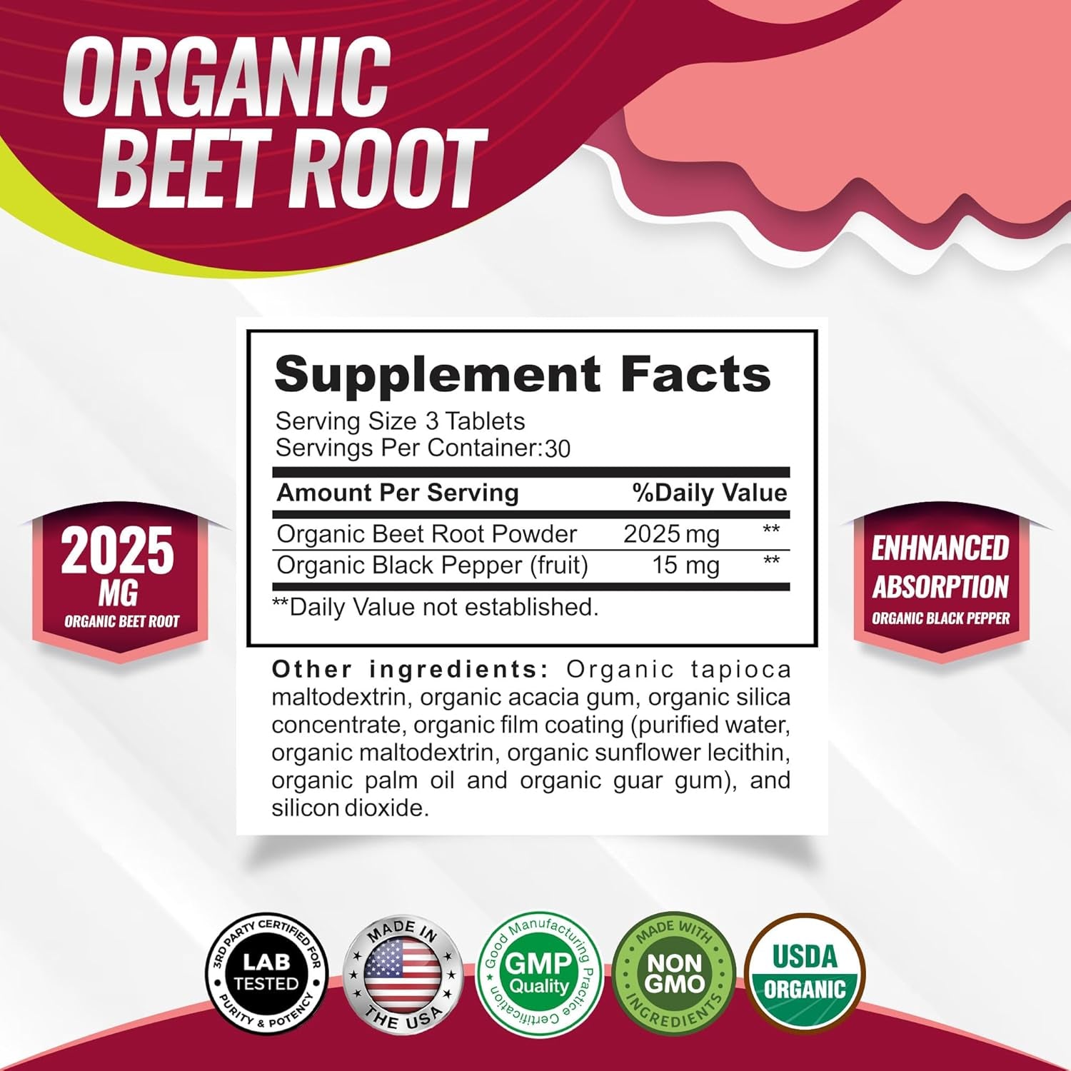 Organic Beet Root Powder Tablets